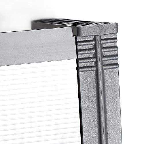 Vordach Haustür, Kunststoff, Aluminium, Pultbogenvordach, Überdachung, Transparent, Fenster Markisen (60x100 cm)