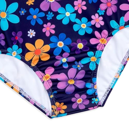 Image of Girls Swimsuit One Piece Bathing Suit with Adjustable Straps Cute Little Kids Swimming Suits Beach Swimwear 4T-12