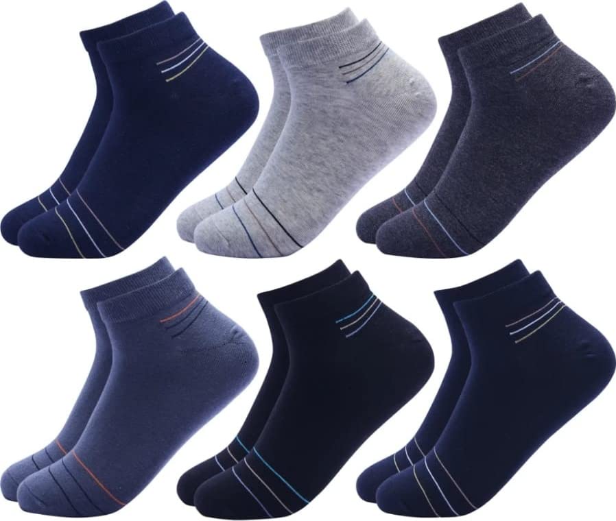 akeeta Socks for Men Premium Unique Sports Ankle Length Socks with Thick Cotton Cushion Multi-Purpose, Extra durable Multicolor Socks (Pack of 6)-picture-14