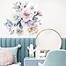 Peony Flower Wall Decals Peel and Stick, Colorful Floral Wall Decals for Girls Bedroom, Flower Wall Stickers for Living Room Nursery Office Bathroom Kids Room Home Decor