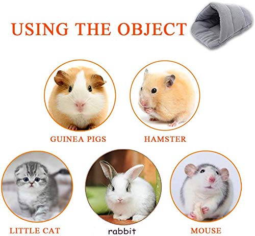 YANGWX Zacht warm cavia bed konijnenbed, hamsterbed slaapzak, dikke fleece klein huisdier nest gezellig schuilkussen… - Image 6