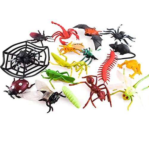 17 Pièces Insectes Plastique, Jouets d'insectes Simulés, D'insectes Plastique Insecte Simulé, Convient Cadeaux d'anniversaire Les Enfants, Aide à Comprendre Les Créatures Naturelles(17 Styles) Cover