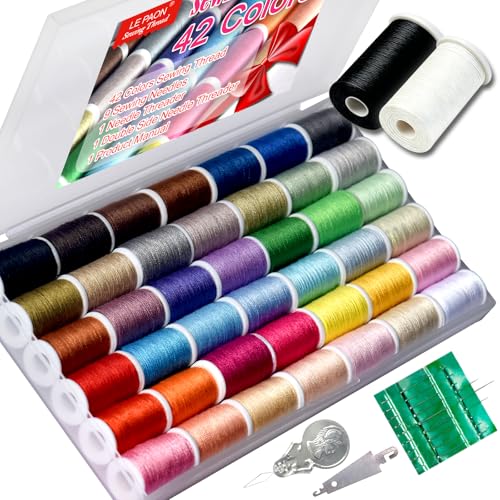 All Purpose Sewing Thread Set - 42 Assorted Rainbow Color Series and...