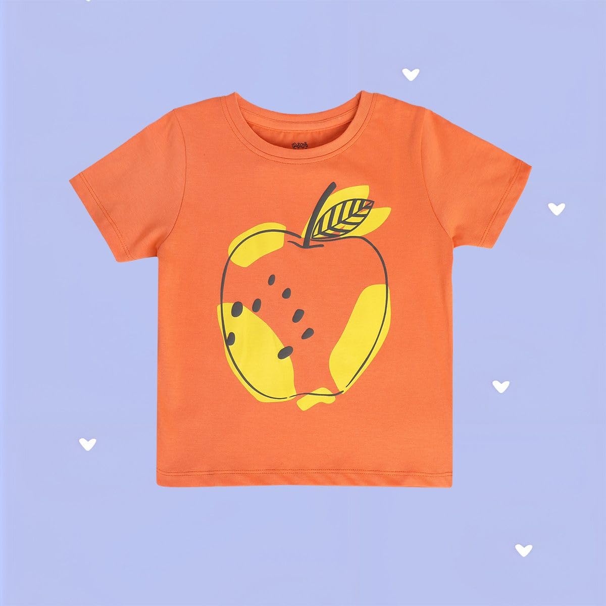 Mini Klub Girls Round Neck Short Sleeve Knitted Cotton Orange Color Top (3-4Y) - Image 2 thumbnail