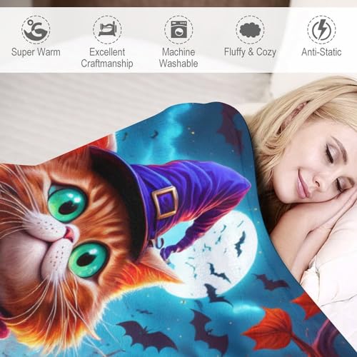 Couverture lit chat d'halloween pour frissonner sur le canapé - 4