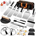 35PCS Griddle Accessories Kit, Leonyo Flat Top Grill Accessories, Grill Tools with Griddle Spatulas Smash Burger Press, Basting Cover, Scraper for Outdoor BBQ Teppanyaki Hibachi Cooking