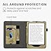 kwmobile Case Compatible with Amazon Kindle Paperwhite (2024)/Colorsoft - Case PU Leather Cover with Magnet Closure, Stand, Strap, Card Slot - Travel Vintage Brown/Light Brown
