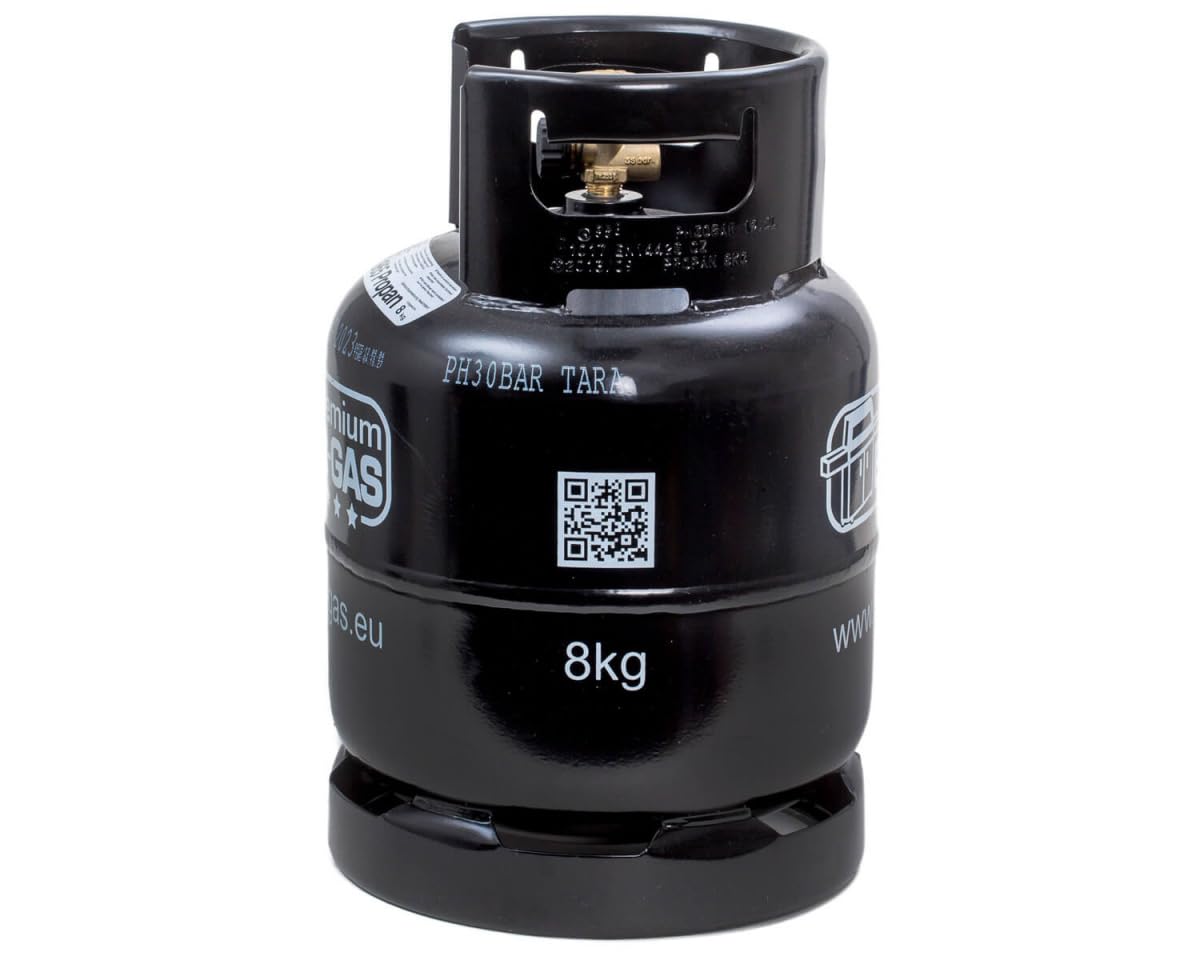 Bluecraft 8 kg Premium BBQ Gasflasche gefüllt! optimal für Ihren Weber, Broil King, Napoleon Grill - Premium BBQ Gas-Flasche inkl. Gasreglerlöser + 17er Schlüssel
