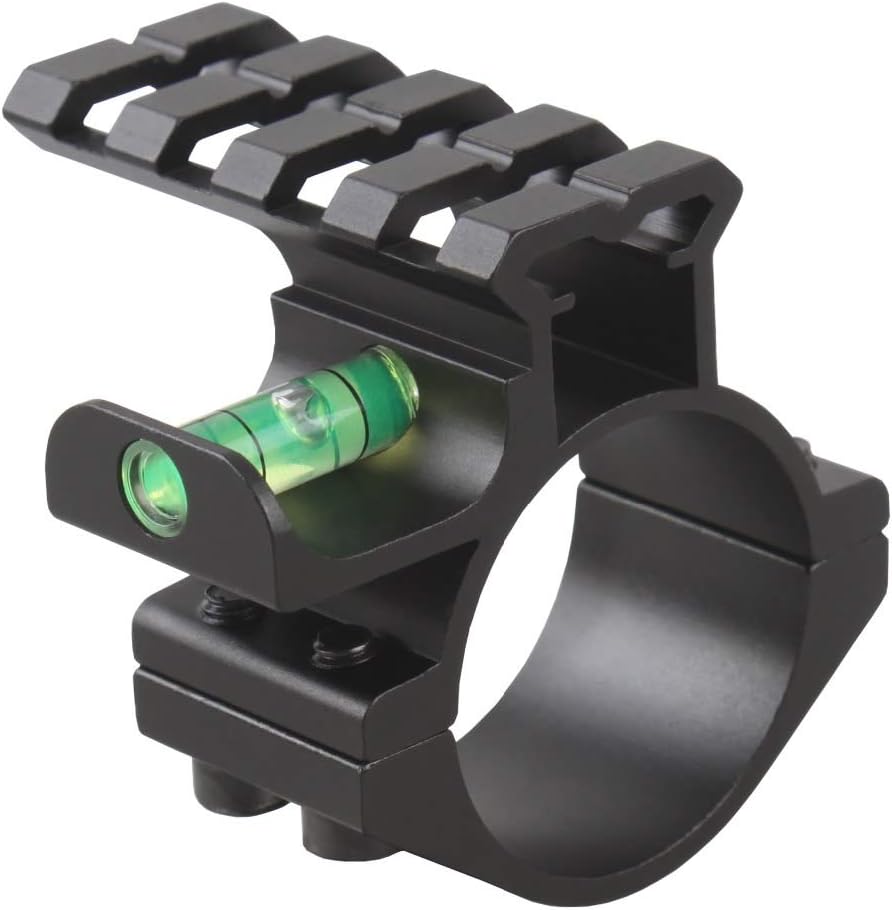 Tactical 30mm/1-Inch 1" Scope Ring Adaptor Picatinny/Weaver Rail, Barrel Clamp Mount with Bubble Level for Rifle Scope