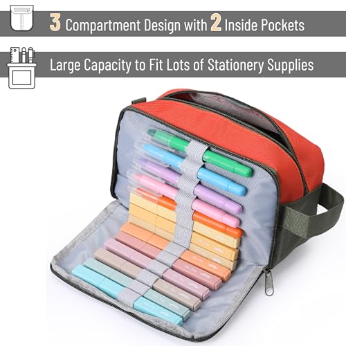 Image of Mr. Pen Large Capacity Pencil Pouches and Bags - Mint Green School