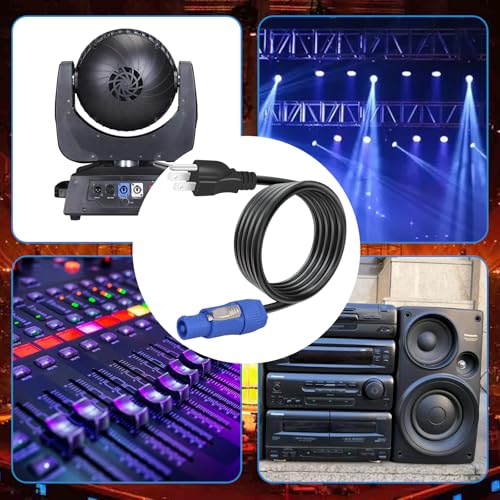 Image of 3-Prong NEMA 5-15P to PowerCON Cable 20A 3 Pin PowerCon Input Connector to NEMA 5-15P Connector Cord for Outdoor Stage Light LED Screen-1.8M /5.9FT