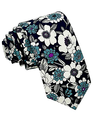 Image of Kebocis Mens Skinny Cotton Floral Tie for Men