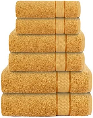 CRAFTBERRY- Bath Towels Set-100% Cotton- 2 Bath Towels, 2 Hand Towels & 2 Washcloths- Large, Quick Dry, Absorbent, Plush, Soft- Home, Hotel, Shower- 6 Piece Luxury Bathroom Towels - Sage Green / Olive