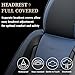 Coverado Car Seat Covers Full Set, Seat Covers for Cars, Waterproof, Leather Car Seat Cushion, Universal Car Interior Covers Seat Protectors for Most Cars Blue