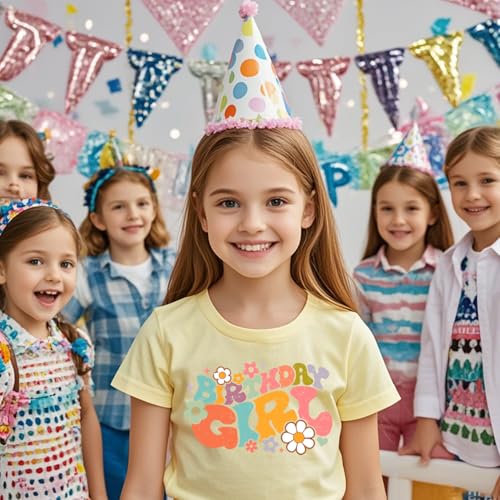 Image of Birthday Girl Tshirt Toddler Birthday Shirts Tees Little Kids Top Outfit Cotton Short Sleeve 2nd 3rd 4th 5th 6th 7th 8th