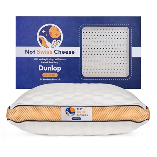 Oreiller ergonomique Dunlop 75 % latex naturel – 27.5 x 15.7 x 5.6 in | Cervical orthopédique...