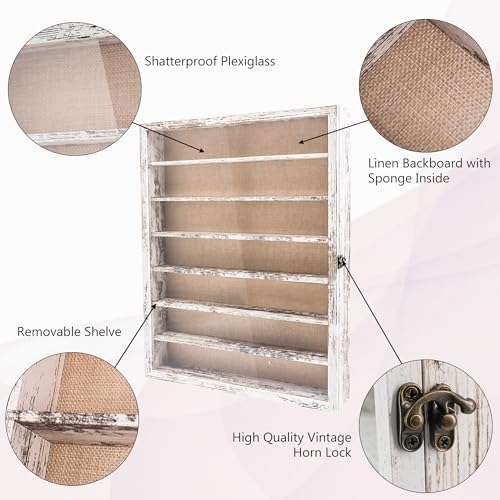Image of Shadow Boxes Display Cases 16x20 with Removable Shelves, 2.2 Inch White Deep Shadow Box Frame for Keepsake Collectibles, Coins Military Medals Pins Wedding Flowers