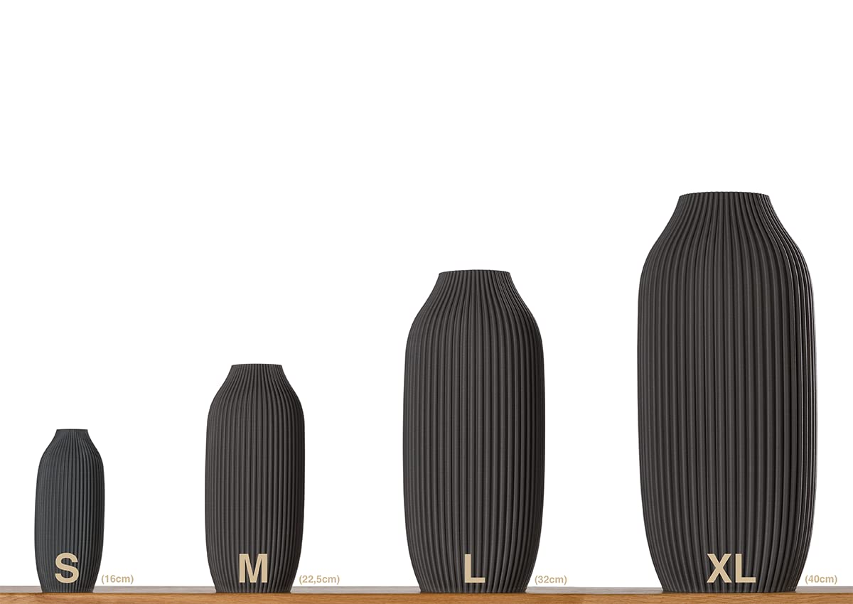 Dekovase Stella XL 38cm Bodenvase Schwarz Deko Vase Pampasgras Trockenblumen