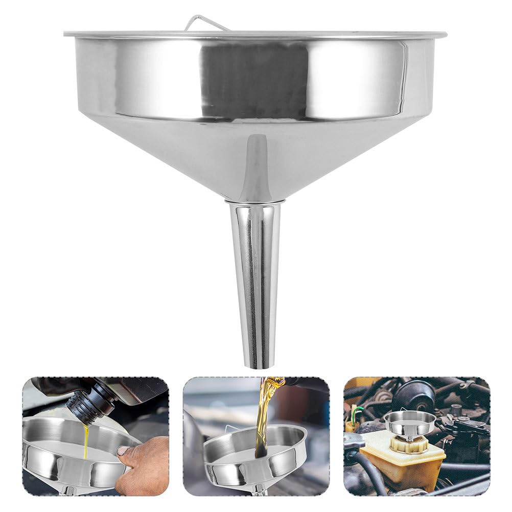 Entonnoir Acier Inoxydable Grand Volume Entonnoir Large Bouche Épais Pour Huile De Cuisson Liquide Industriel Et Transfert Carburant Polyvalent