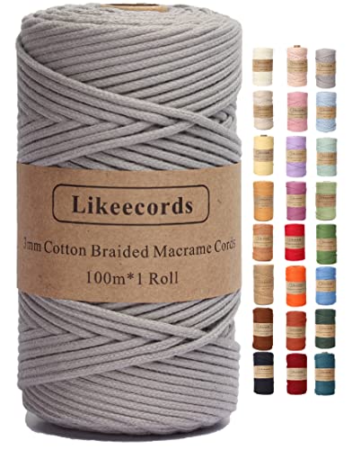 Cordon macramé 3 mm en coton pour suspension murale faite main - 2