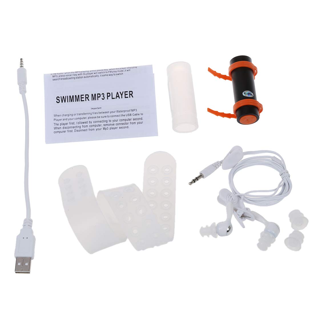 JANZU Negro - 4GB Reproductor de MP3 Impermeable Deportivo para Natacion Fuente Termal