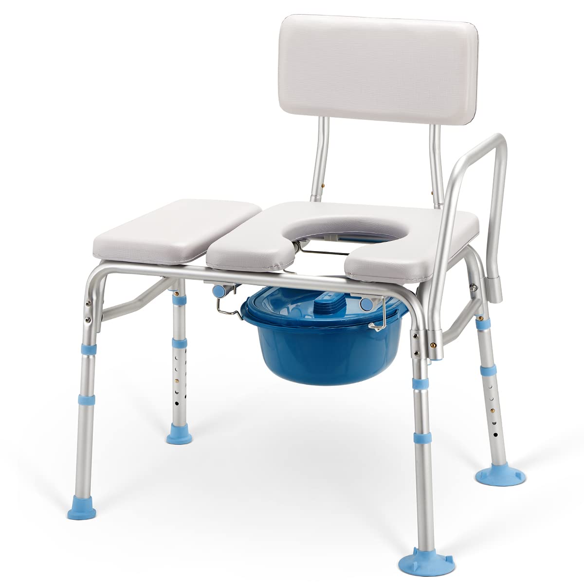 Buy OasisSpace Bathtub Transfer Bench with Commode Opening Combination Padded Shower Transfer