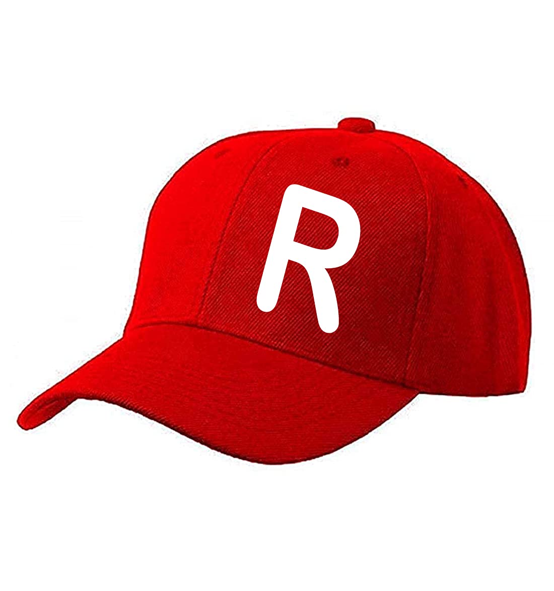 Unisex Adjustable Cotton Baseball Cap (Alphabet_Red_R)-image-12