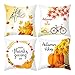 BCughia Juego de fundas de cojín verde esmeralda, fundas de cojín naranja, verde, marrón, poliéster, hojas de otoño, calabaza, Navidad, 50 x 50 pulgadas, 4 unidades