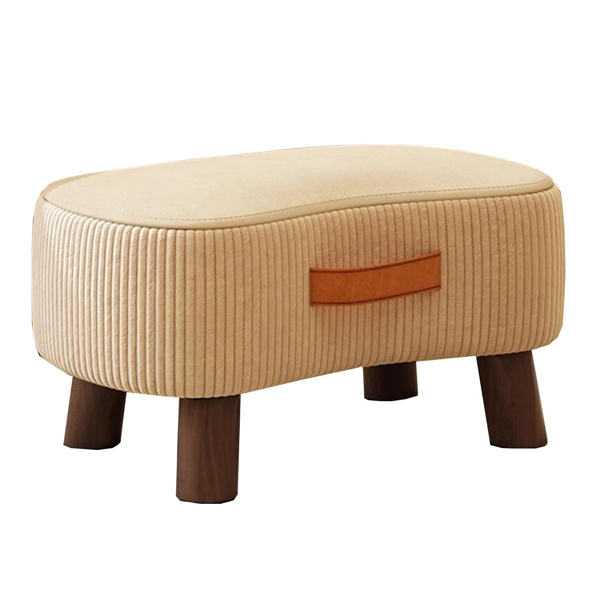 Petit tabouret de canapé avec pieds en bois stables