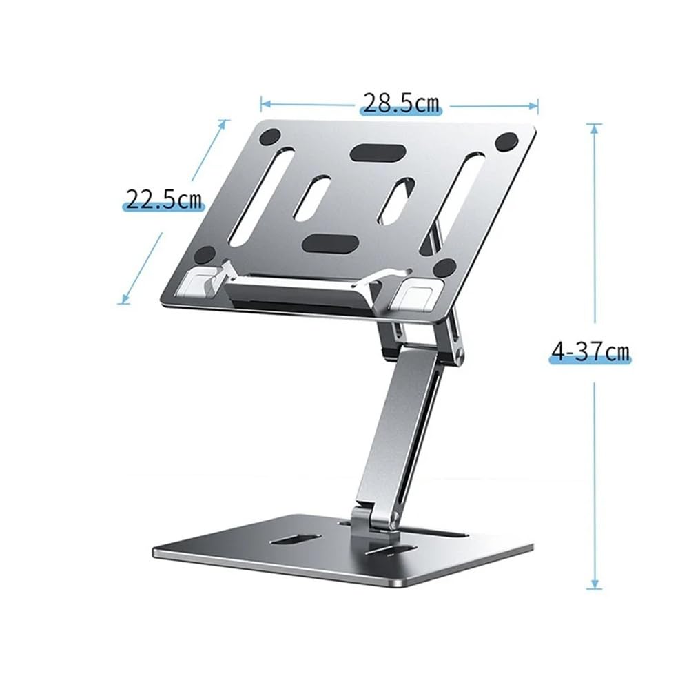 Supporto per Laptop Supporto for Laptop da scrivania, Supporto Pieghevole in Alluminio Regolabile in Altezza/angolazione Rialzo per Laptop(Silver)