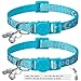 LLHK 2 Pack Breakaway Cat Collars & 2 Pcs Name Tags,Reflective Safety Kitten Collar with Bell,for Girl Boy Male Cats,Adjustable 7'-12', Personalized ID Tag,Pet Supplies,Accessories