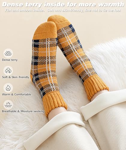 Image of IIG 3-5 Pairs Womens Super Thick Warm Winter Crew Socks Cute Fashion Knit Cozy Socks Gifts for Women