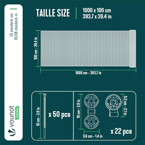 Image of vounot HDPE Blackout Privacy Screen with Clips and Clips for UV Rays Tear-Resistant and Wind Protection for Garden Balcony 1 x 10 m Anthracite