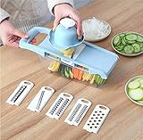 🎅 Einfache Lagerung Und Reinigung: Alle Teile der Gemüseschneider können für eine einfache Reinigung leicht zerlegt , Reste auf der Pressplatte mit der Reinigungsgabel abkratzen. Halten Sie es von Kindern fern und werfen Sie die Klingen nicht überall hin.