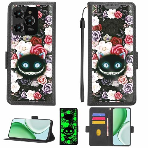 Aroepurt Case Compatible for Ajib I15 Phone Case Flip Cover [with Tempered Glass Screen Protector][RFID Blocking][Luminous Effect] LPT-LZM