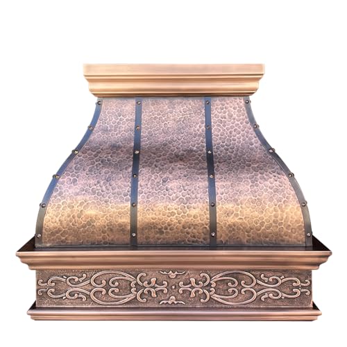 CT Copper Tailor Bell Curved Copper Range Hood Vent, 36''