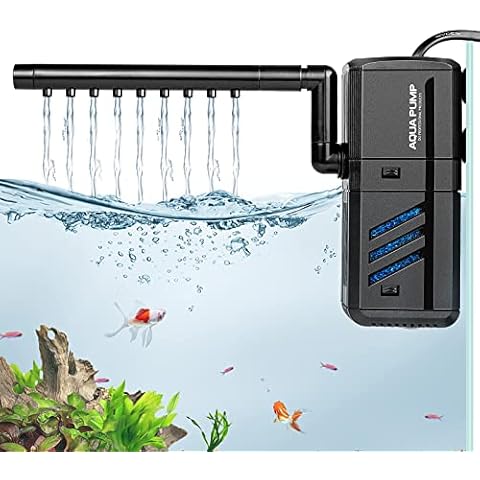 IREENUO Fish Tank Filter, 6W Internal Aquarium Filter Pump with Spray Bar for Turtle Tank, Tropical 30-150L Aquariums Cover