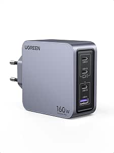 UGREEN Nexode Pro USB C Ladegerät 160W, GaN Mini Charger, 4-Port Netzteil | Schnellladegerät PPS 60W, 140W für laptop, platzsparend, kompatibel mit MacBook Pro/Air/Neo, iPad, iPhone 17,Galaxy S26 Ultra