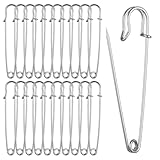 BOHUIZ 20 Stück Sicherheitsnadeln Groß, 9cm Sicherheitsnadeln Groß Sicherheitsnadel Safety Pins für Kleidung Dicke Stoffe Alle Arten von Handarbeiten Decken