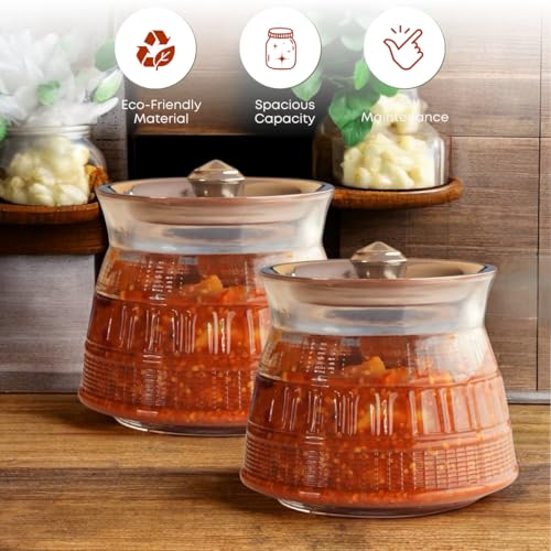 Image of Yera Clara Glass Jar with Slip-On Steel Lid | Multipurpose Storage Jar for Kitchen, Pantry & Tabletop | Ideal for Pickles, Sugar, Salt, Tea, Coffee | 390 ml Transparent Clear Glass (4)