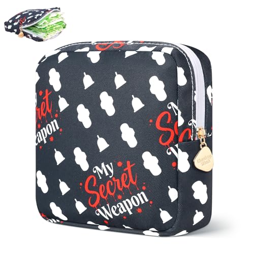 Image of Sanitary Pad Storage Bag Portable Period Bag for Teen Pads /Sanitary Napkins /Small Tampons, Sanitary Napkin Storage Bag First Period Gifts for Teen Girls (Secret Weapon)