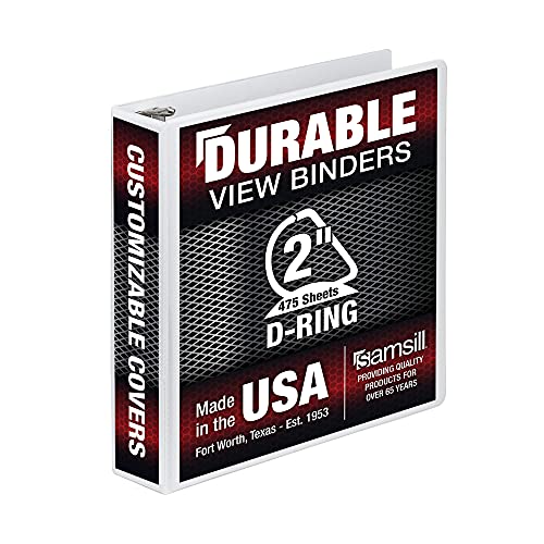 Image of Samsill Durable 2 inch 3 Ring Binder, D Ring Binder, 100% Recycled Chipboard, White, Pallet of 384 Binders in 32 Cartons