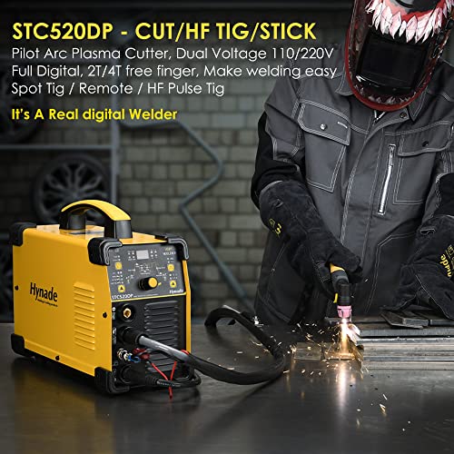 Hynade 3 In1 Plasma Cutter Welder Combo,50 Amp Pilot Arc Plasma Cutter, 200 Amp Tig Welder And 200 Amp Stick Welder, Dual Voltage 110/220V Multipurpose Welder And Cutting Machine(Stc520Dp) #TOP1