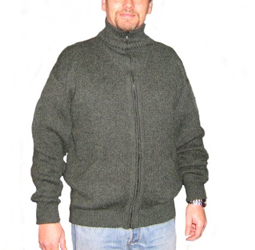 Veste en laine d'alpaga péruvienne homme veste grise chic en maille haut de gamme