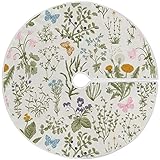 Pfrewn Spring Summer Tree Skirt 36' Vintage Floral Herbs Wild Flowers Christmas Tree Skirts Rustic Farmhouse Small Xmas Mat for Holiday Festival Party Decor