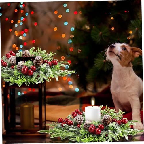 Couronne de bougies de Noël artificielle réutilisable pour table propre - 5