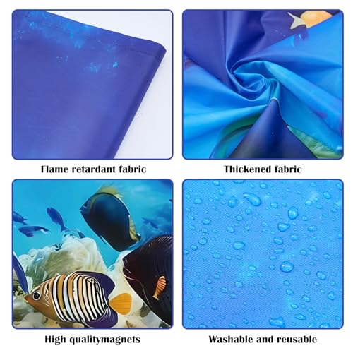 Image of ANGSYLTH 8 Pcs Fluorescent Light Covers - 4 x 2 Feet Covers for Ceiling Lights, 8 x 10 Magnetic Light Filters for Classroom, Office, Hospitals (Underwater World)