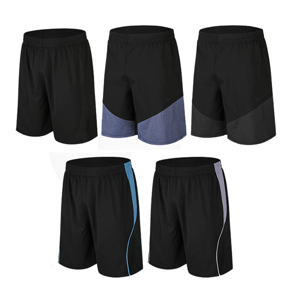 BUYJYA, Pantaloncini sportivi da uomo, confezione da 5 o 3 pezzi, per allenamenti, pallacanestro, calcio, badminton, corsa, palestra