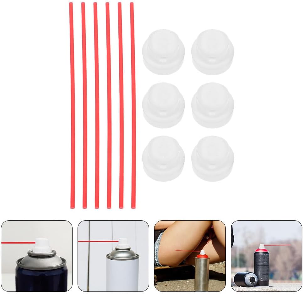 Angoily Spray can Nozzle Replacement Kit with 6 Flexible Extension Tubes for Precise Spray can Straw Application Compatible with Aerosol Valves for Oil Cleaner Maintenance and Fluid Dispensing