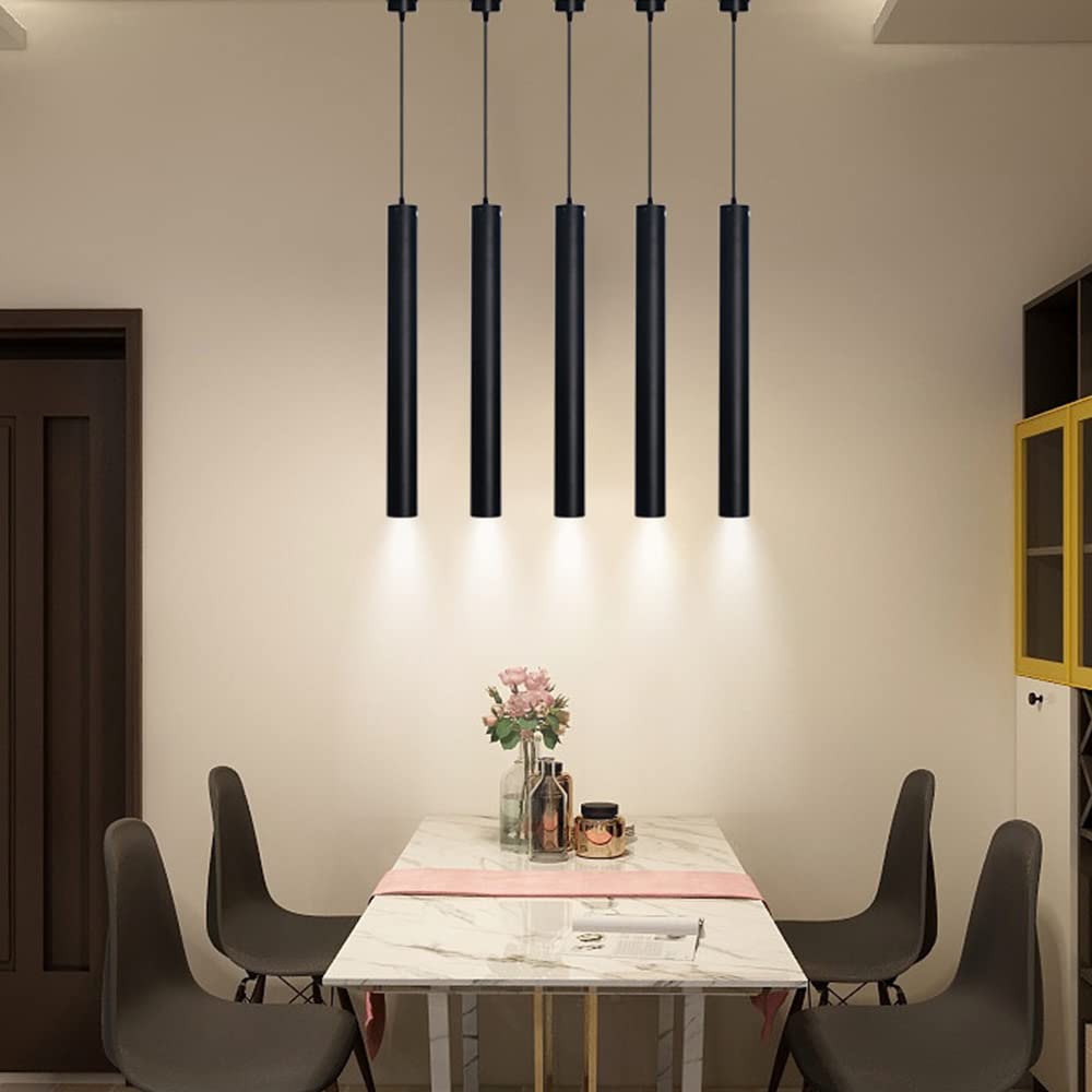 RAGGZZ Żyrandol Nowoczesne Led Lekkie Lekkie Alumidługa Rurka Żyrandol Czarna Pojedyncza Głowica Lampa Wisząca Sytula Sytuing Downlights Długie Rurka Żyrandol Sufit Downlight Cylindryczne Zawieszenie